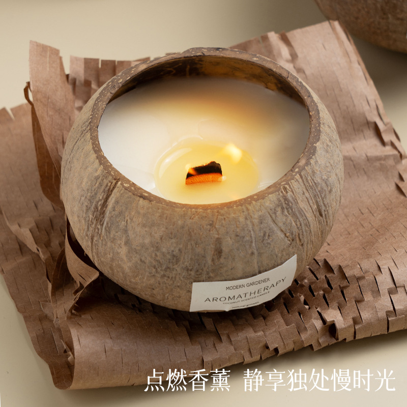 Coconut Shell Scented Candle Gift Box Niche High-End…