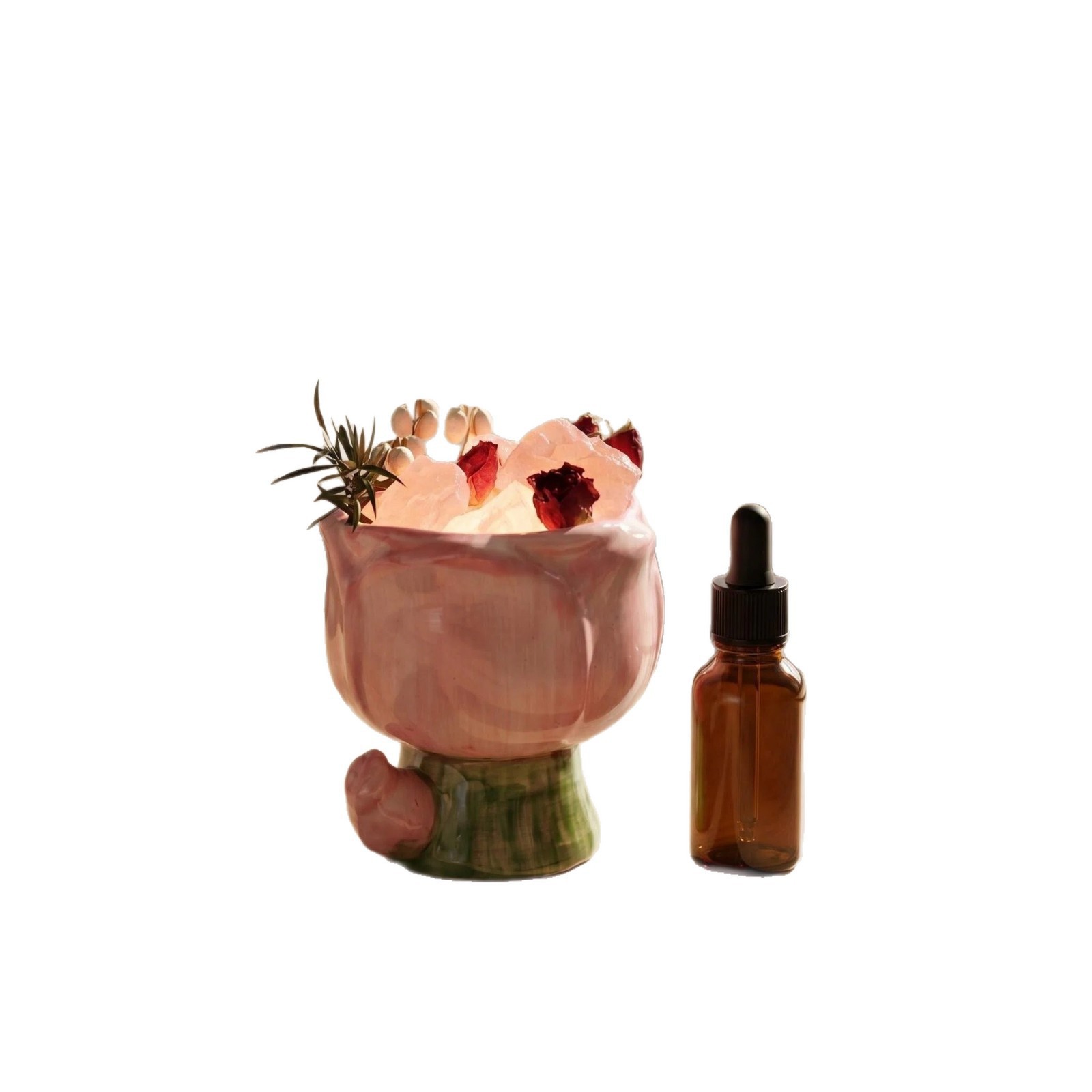Dried Flower Pink Crystal Stone Reed Diffuser Tulip Gift…