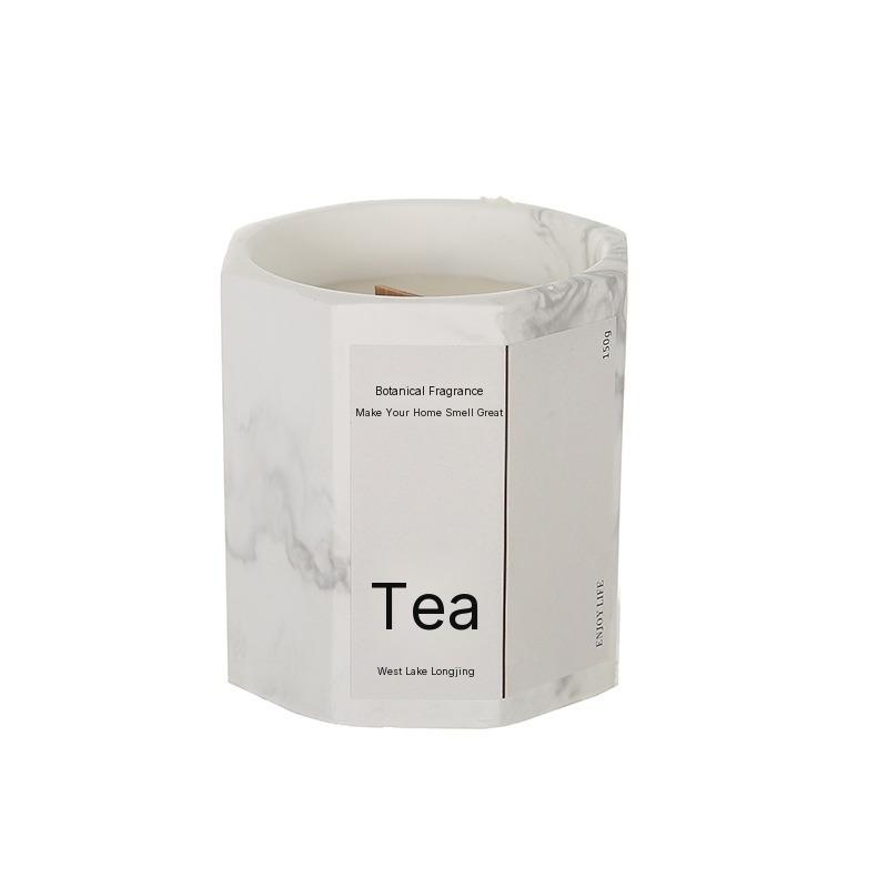 Modern gardener octagonal cup gypsum scented candle