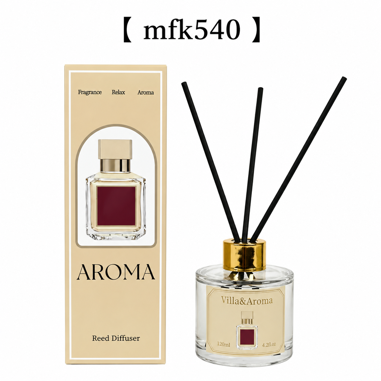 Cream-Burgundy Box Reed Diffuser 120ml
