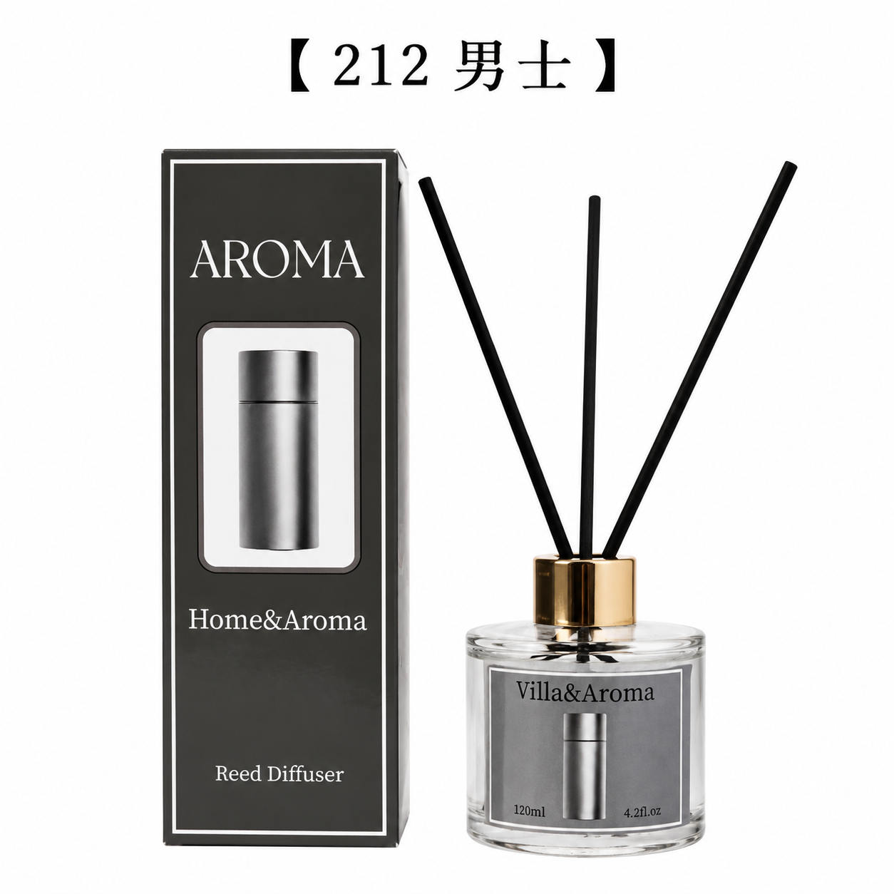 Charcoal-Silver Box Reed Diffuser 120ml